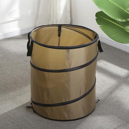 Collapsible Pop Up Yard Waste Bag, Water Proof Oxford Cloth Garden Leaf Collection Bin with Spring Frame and Carry Handles, Portable Outdoor Trash Can for Lawn Patio Camping (D34 Small S Clip)