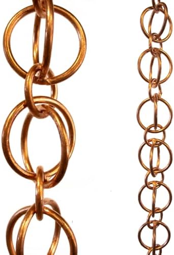 Nutshell Stores Double Loops Rain Chain - Copper - 6 Feet