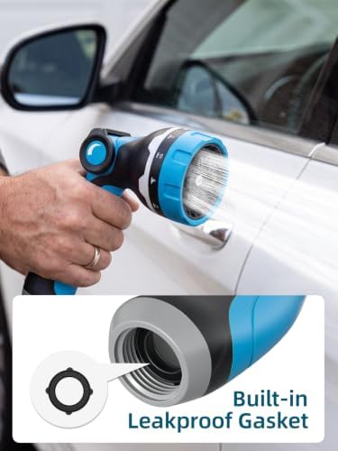 Garden Hose Nozzle with 10 Spray Patterns, Water Hose Sprayer for Outdoor