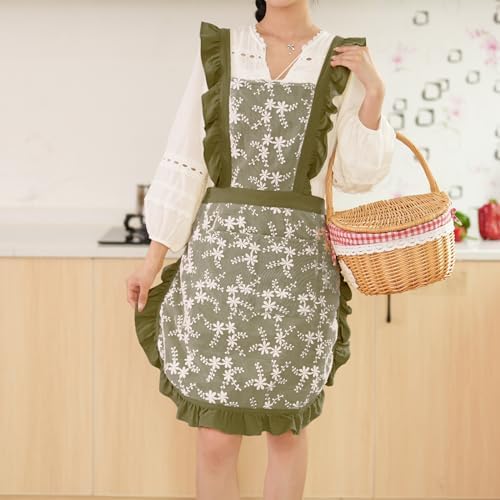 Pinknoke Vintage Pinafore Aprons for Women with Pockets for Kitchen