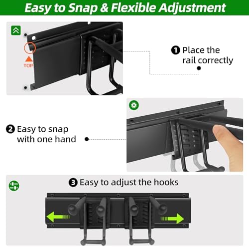 Garage Wall Organizer, 96 in Garden Tool Organizer with 12 Adjustable Hooks