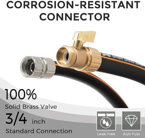 Giraffe Tools Garden Hose 5/8", 100ft with Shut off Valve