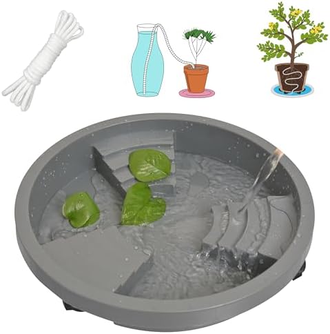1 Pack 12 inch Plant Caddy with Wheels, Drainage & Self-Watering Design, Movable Wheeled Round Planter Saucer Stand Coaster, Planter Pots Dolly Rack Tray Indoor Outdoor