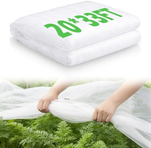 20 x 33 ft Garden Mesh Netting Insect Mosquito Net, White, 1 Pcs