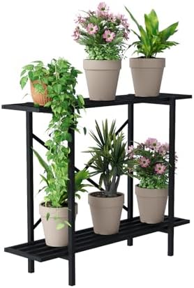 Zhongma 2 Tier Window Height Metal Plant Stand Indoor L35.43 easy assembly