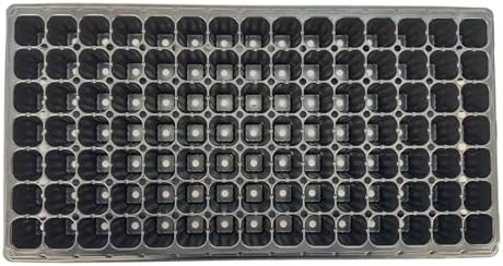 105 Cell Seedling Plastic Nursery Trays, 10 Pack, Thick Durable Germination Plug Trays, 1050 Cells Reusable Plant Propagation