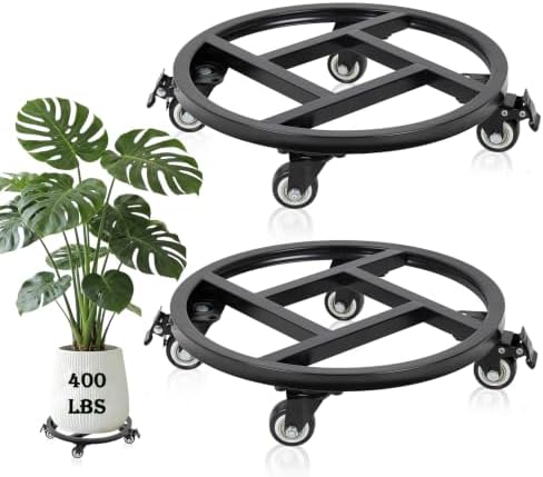Plant Caddy with Wheels 2Pcs 12IN Heavy Duty Rolling Plant Caddy