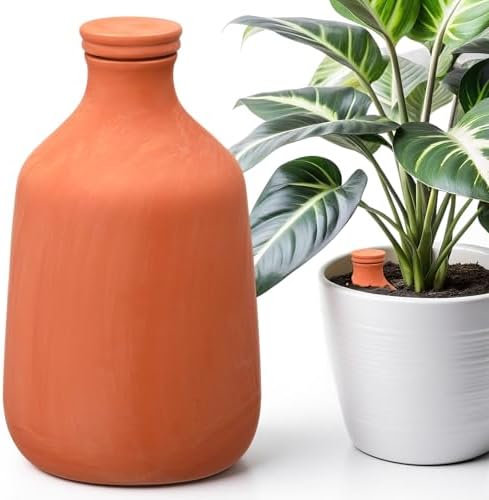 DoubleFill Ollas Terracotta Watering Pots, 100 oz, 1 Pcs