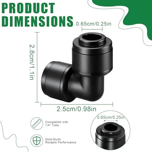 1/4 Inch Drip Irrigation Elbow Fittings, 22 Pieces Push-to-fit Corner 90 Degree Elbow Connectors for 1/4" Irrigation Tubing Leak Free Drip Line Parts for Garden Lawn Irrigation System