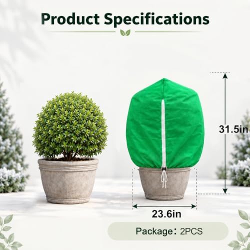 Plant Freeze Protection Covers, 6 Pack Frost Cloth Plant Cover Bags