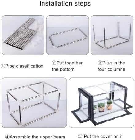Zfmnoyev Mini Greenhouse, Portable Green Houses for The Garden, Flower Tent Shelter with Clear PVC Cover and Stainless Steel Frame, for Indoor Outdoor Backyard(50x30x30 cm/20x12x12 in)