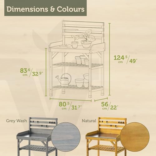 VegTrug® Potting Table, Grey Wash