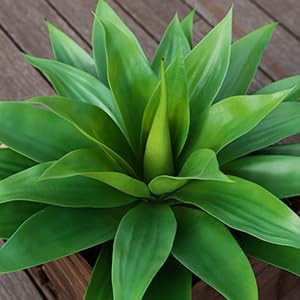 Artificial Plants Outdoor,UV-Resistant Fake Agave Succulent Plant 17 Inch Small Size Faux Succulents Stems for Indoor Realistic & Natural Home Decor Plants for Office Housewarming 2Pack