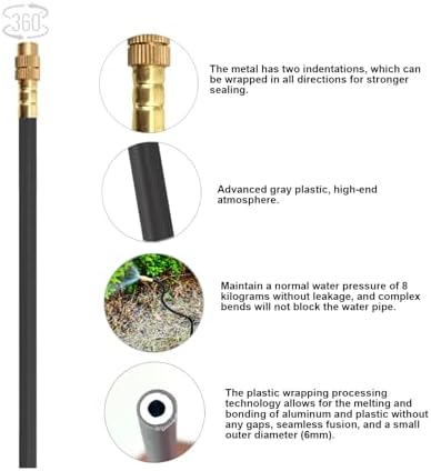 New drip Irrigation kit, Automatic Garden Watering System, Quick Connector and 360-degree Bending Dropper atomizing Copper Nozzle, Garden Plant Lawn Courtyard Watering System. (100FT)
