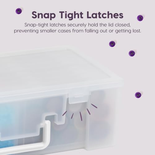 IRIS USA Storage Box |Made in USA| 16 Cases - 32 Dividers - Clear (2-Pack)