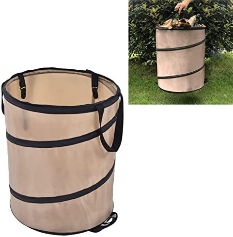 Collapsible Leaf Trash Can 37.8L Capacity Handle Locking Mechanism Outdoor Yard Garden Campsite Debris Bin 90% Cleanup Foldable Storage for Lawn Cleanup Leaf Collection