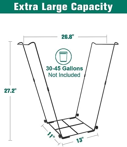 Outdoor Garden Trash Bag Holder Stand, Lawn Leaf Bag Holder, Black