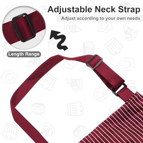 VALOME 2 Pack Kitchen Aprons with Pockets, Cooking Chef Apron for Men Women