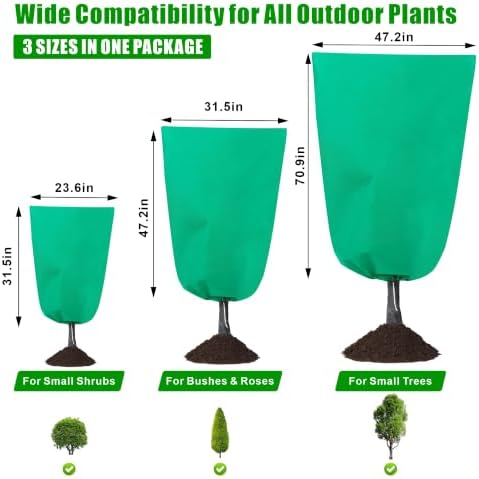 6 Pack Plant Frost Protection Covers,Plant Covers for Winter Mixed Sizes