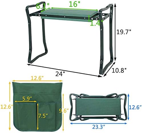 ShoppingOnBed Folding Garden Bench Seat Stool Kneeler