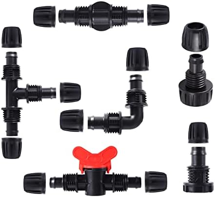 16 Pcs 1/2 inch Tubing Irrigation Fittings Kit,Anti-Drip Connectors