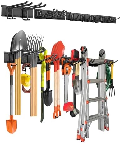 PIYILO 64 in Garage Tool Organizer Wall Mount, Adjustable Tool Storage Rack
