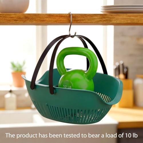 Nuogo 3 Pcs Garden Harvest Basket with Dividers Tool Caddy, Dark Green