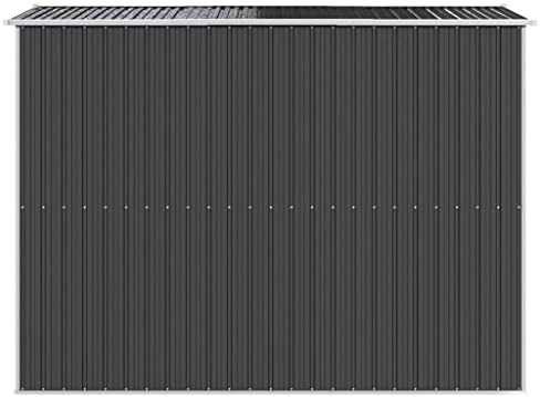 Tidyard Metal Garden Shed with Double Sliding Door and Vents, Galvanized Steel Outdoor Tool Storage House, Garden Equipment Organizer Anthracite for Patio Backyard Lawn