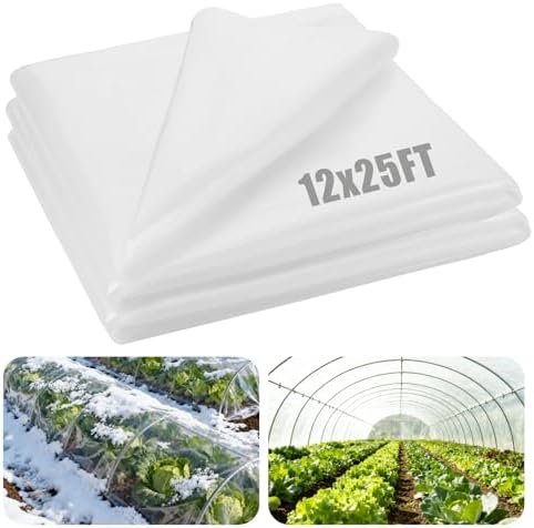 12 x 25 ft Greenhouse Cover Plastic Sheeting for Outdoor Plants
