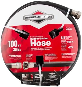 Briggs and Stratton 8BS100 100-Foot Premium Heavy-Duty Rubber Garden Hose