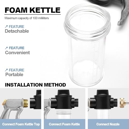 High Pressure Hose Nozzle with Soap Dispenser,Foam Gun Car Wash Sprayer