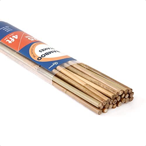 Bamboo Stakes 4FT Garden Stakes Plant Stakes for Indoor and Outdoor Climbing Plants Poles Sticks Support Tomatoes Eggplants Beans 25 Pack
