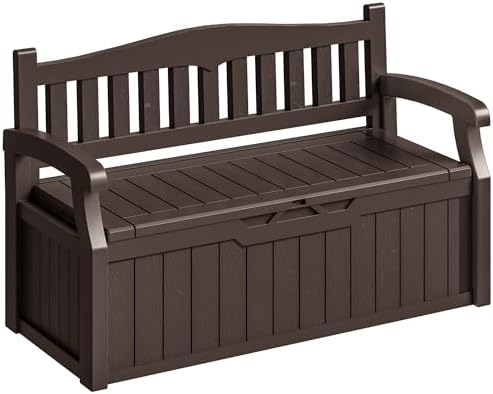 Homall 75 Gallon Outdoor Storage Benches Lockable Deck Box Waterproof