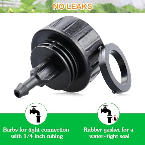 3/4 Inch Female Pipe Thread to 1/4 Inch Drip Irrigation Tubing Adapter: 6 Pieces 1/4 In. Barbed Drip Line x 3/4 In. Faucet PVC Adapter Connect 3/4" FHT Faucet