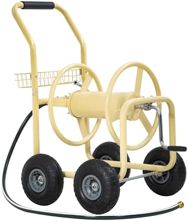 PayLessHere | Garden Hose Reel Cart | Holds Upto 300ft of 5/8" Hose | Tan