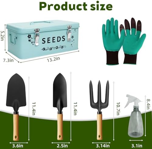 8 in 1 Seed Storage Garden Seed Organizer with Gardening Tool Set