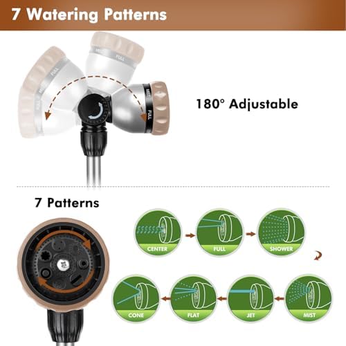 RESTMO Heavy Duty Metal Hose Wand, Watering Wand for Garden Hose