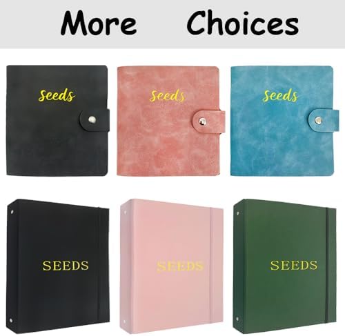 Seed Storage Organizer Binder,3 Ring Seed Packet Organizer with 100 Pockets
