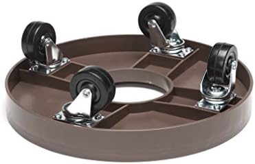 DeVaultEnterprises Devault 12 Inch Plant Dolly Multi-Pack, Heavy Duty Rolling Plant Caddy with Wheels for Large Pots and Planters, 500 lb Capacity, Made in USA (4, Espresso/Hole)