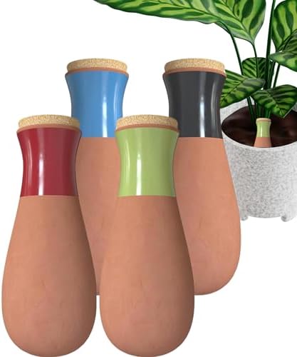 Ollas (Set of 4) | 12oz Terracotta Plant Watering Globes - Self Watering Planter Insert - Automatic Plant Watering Devices | Vacation Watering Pots for Indoor & Outdoor Plants