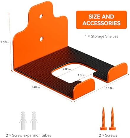 Garage Organizer Trimmer Rack,Garden Power Tool Hanger,2Pack,Orange