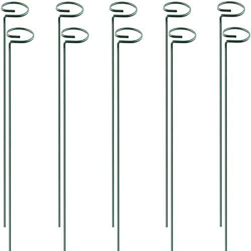 HiGift 10 Pack 24 inch Plant Stakes and Supports, Metal Flower Stakes for Potted Plant Indoor, Garden Stakes for Tall Plant Single Stem Flowers Amaryllis Tomatoes Peony Lily Rose (61 cm Long)