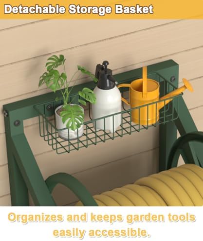Triangle Wall Mounted Garden Hose Reel Outdoor Hose Holder Green