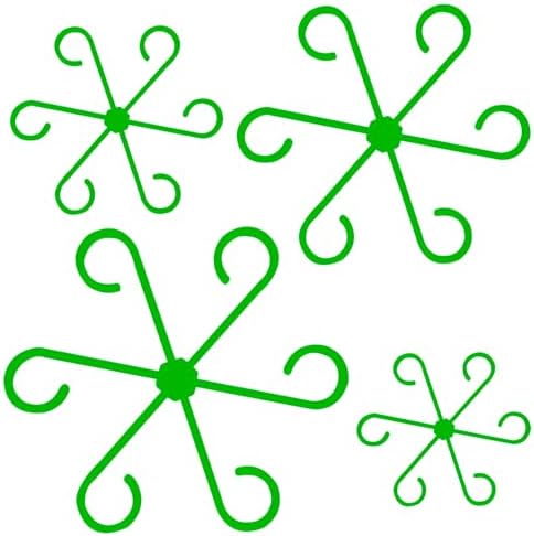 4 Pcs Plant Stem Support Reusable Plant Growth Accessories, Different Sizes Climbing Plant Stakes for Indoor Plants to Decorative (Green)