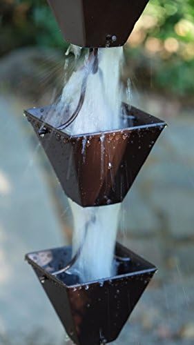 Nutshell Stores Medium Square Cups Rain Chain - Bronze - 20 Feet