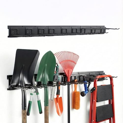 MBQQ Garage Tool Organizer Wall Mounted, 24 Inches Adjustable Garden Tool Organizer Rack,Heavy Duty Yard Tool Organizer