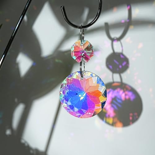 Set 4 Small Trellis With Crystal Prisms Suncatchers For Plant Decorations