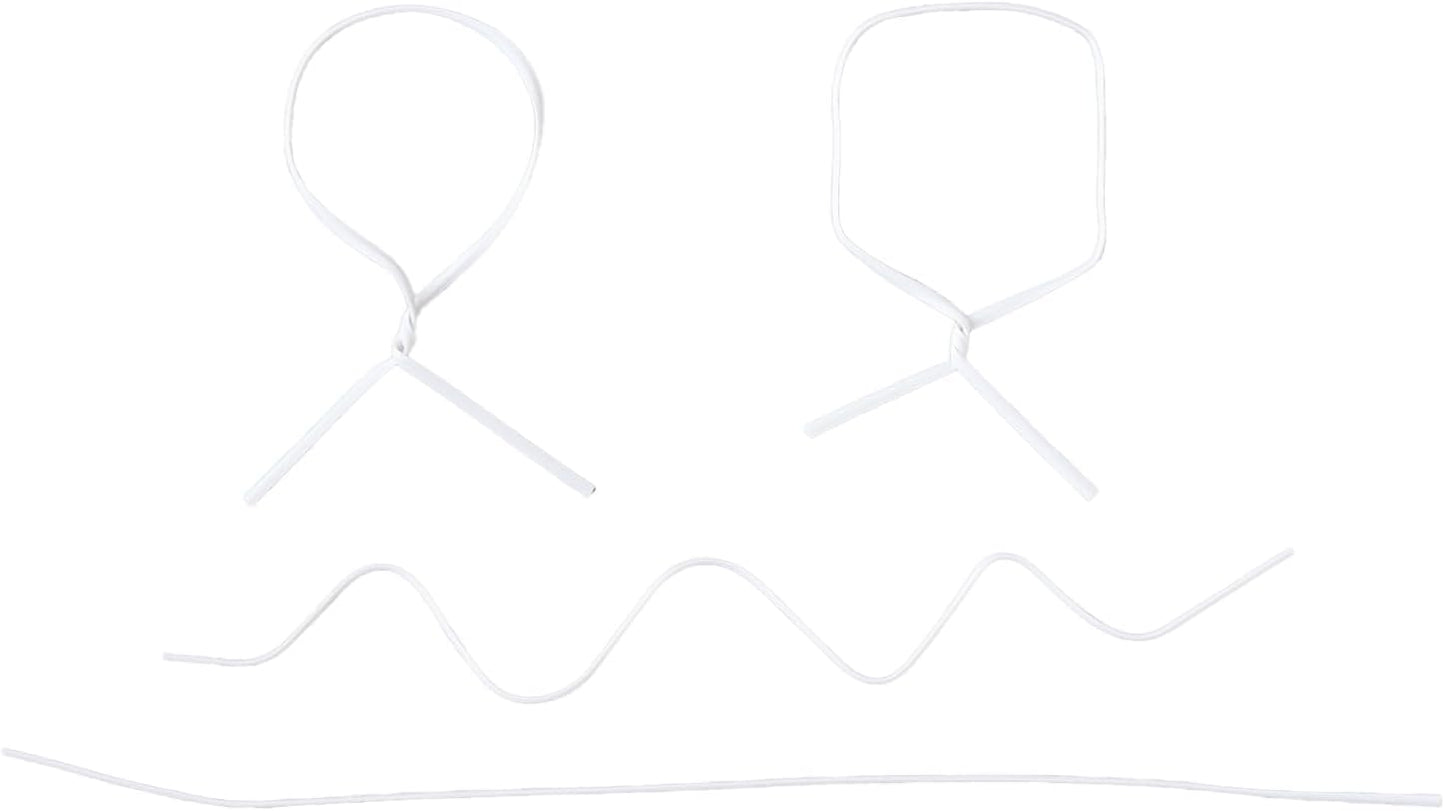 1000 pcs 6 inch White Cable Twist Ties Plastic Twist Ties with Rugged Metal Innercores Reusable Fastening Cable Cord Wire Ties