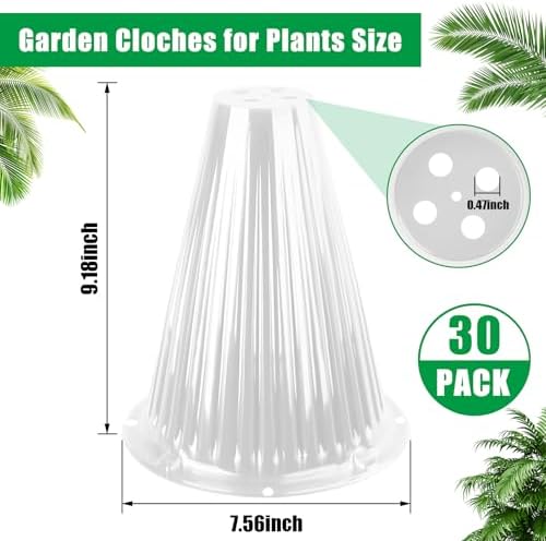 30 Pack Garden Cloches for Plants, Reusable Bell Plant Cover