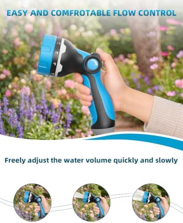 Garden Hose Nozzle with 10 Spray Patterns, Water Hose Sprayer for Outdoor
